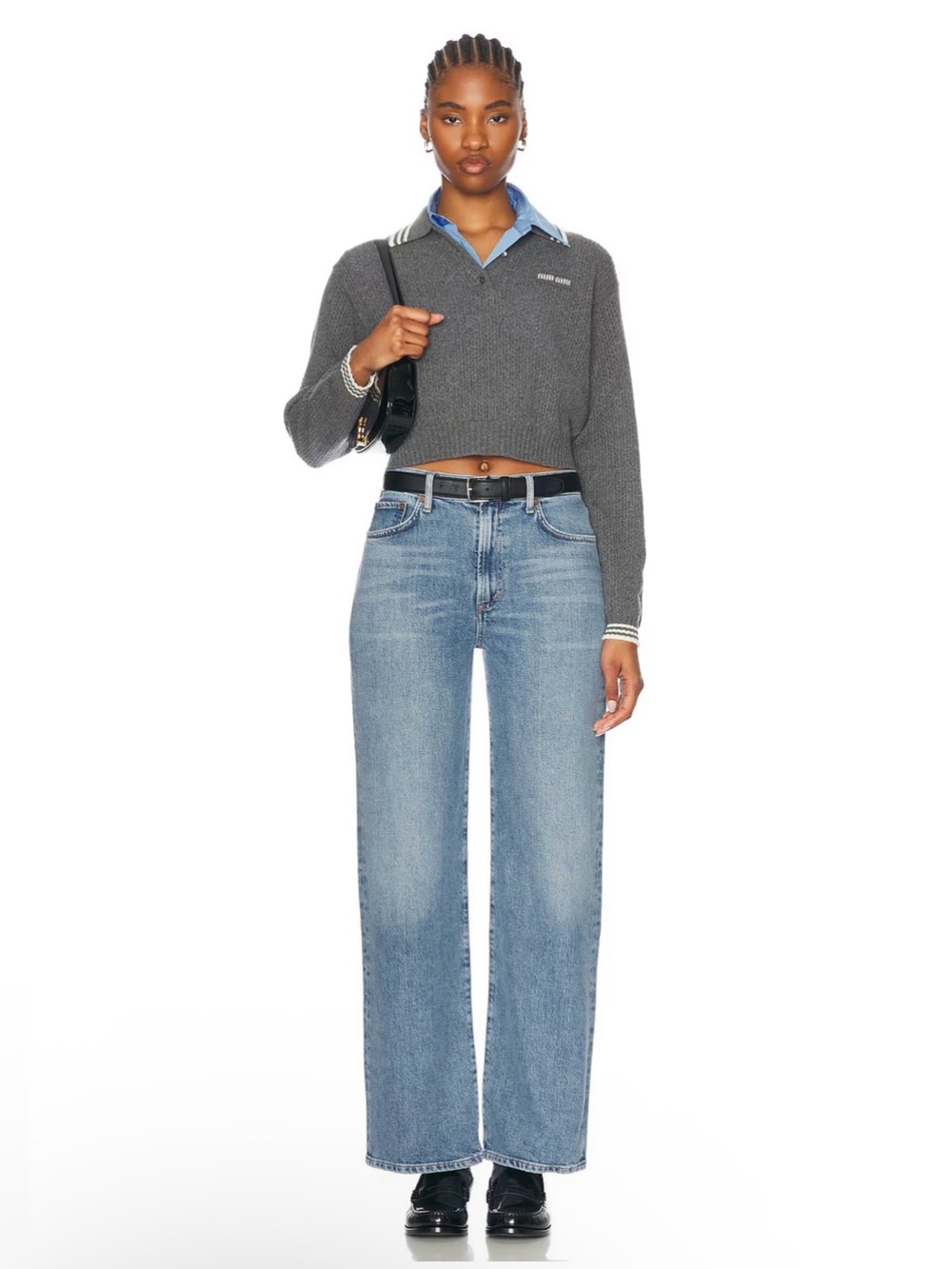 Agolde Harper Mid Rise Relaxed Straight Jeans in Flash Wash